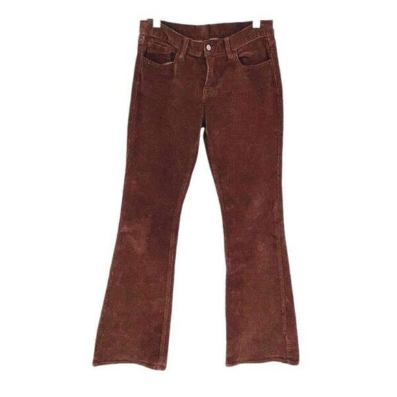 John Galt Womens Mid Rise Stretch‎ Corduroy Flared Bootcut Pants Brown Small - Picture 1 of 9